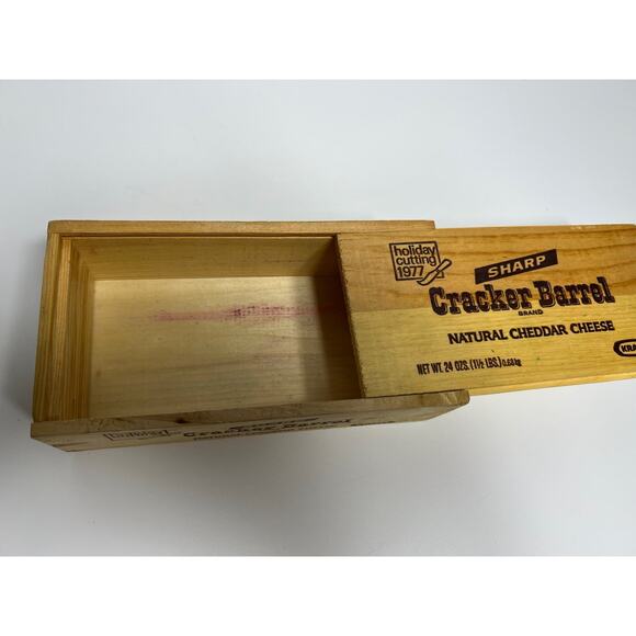 1978 Vintage wooden Cracker Barrel Cheese Box - Advertising Kitchen Decor - Picture 3 of 9